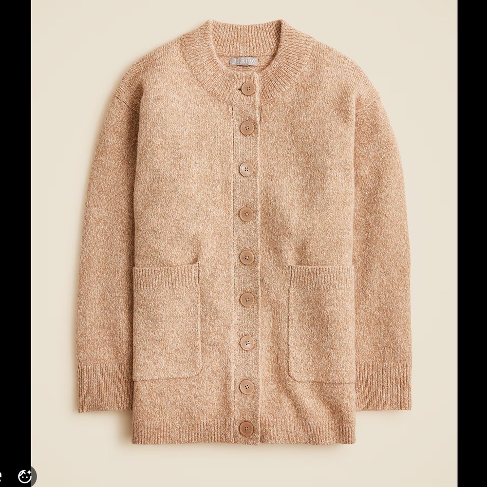NWT J. Crew Relaxed milano-stitch cardigan sweater jacket XL